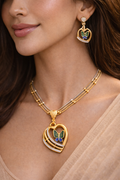 Gold Plated Pendant set with earrings