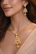 Gold Plated Pendant set with earrings