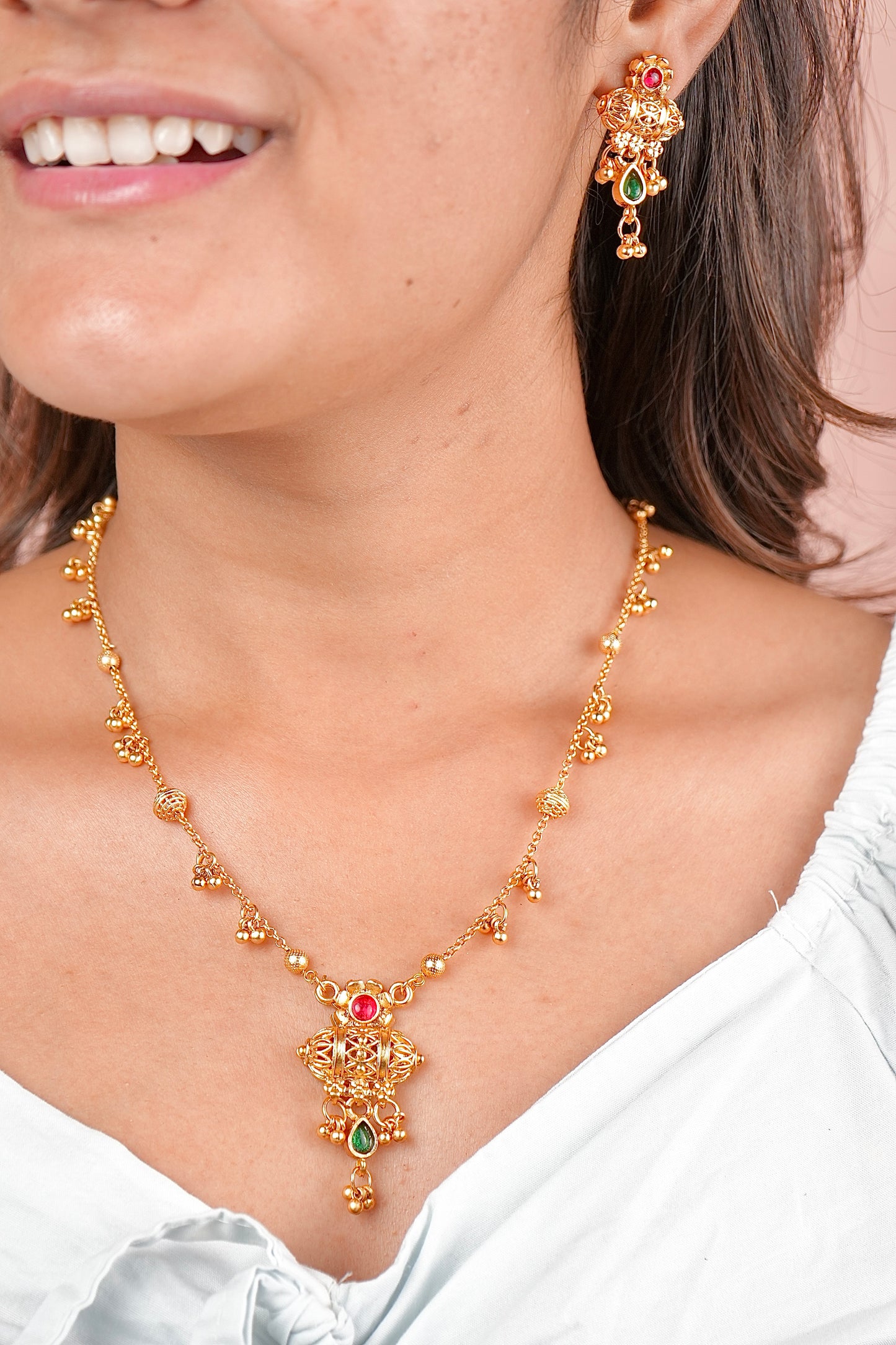 Gold Plated Pendal Set with earrings
