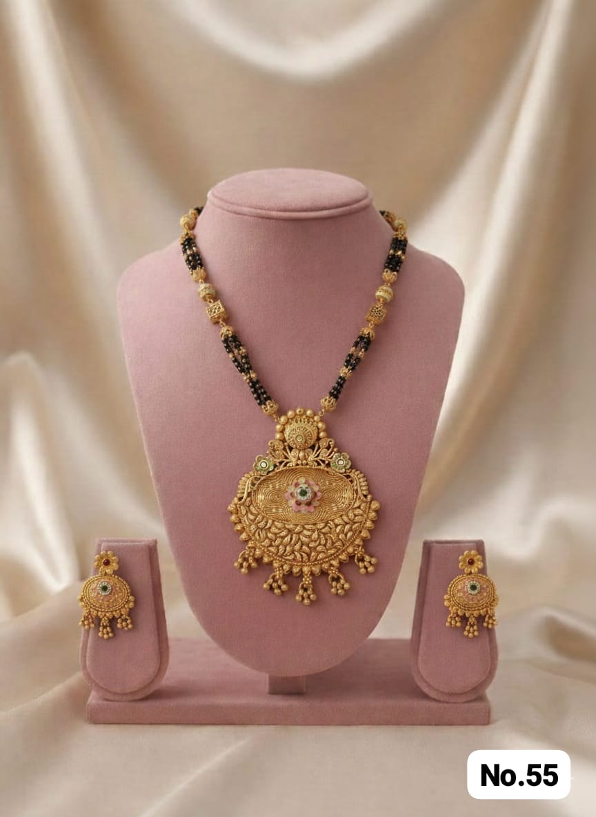 Orniya Premium Gold Plated Mangalsutar With Earrings