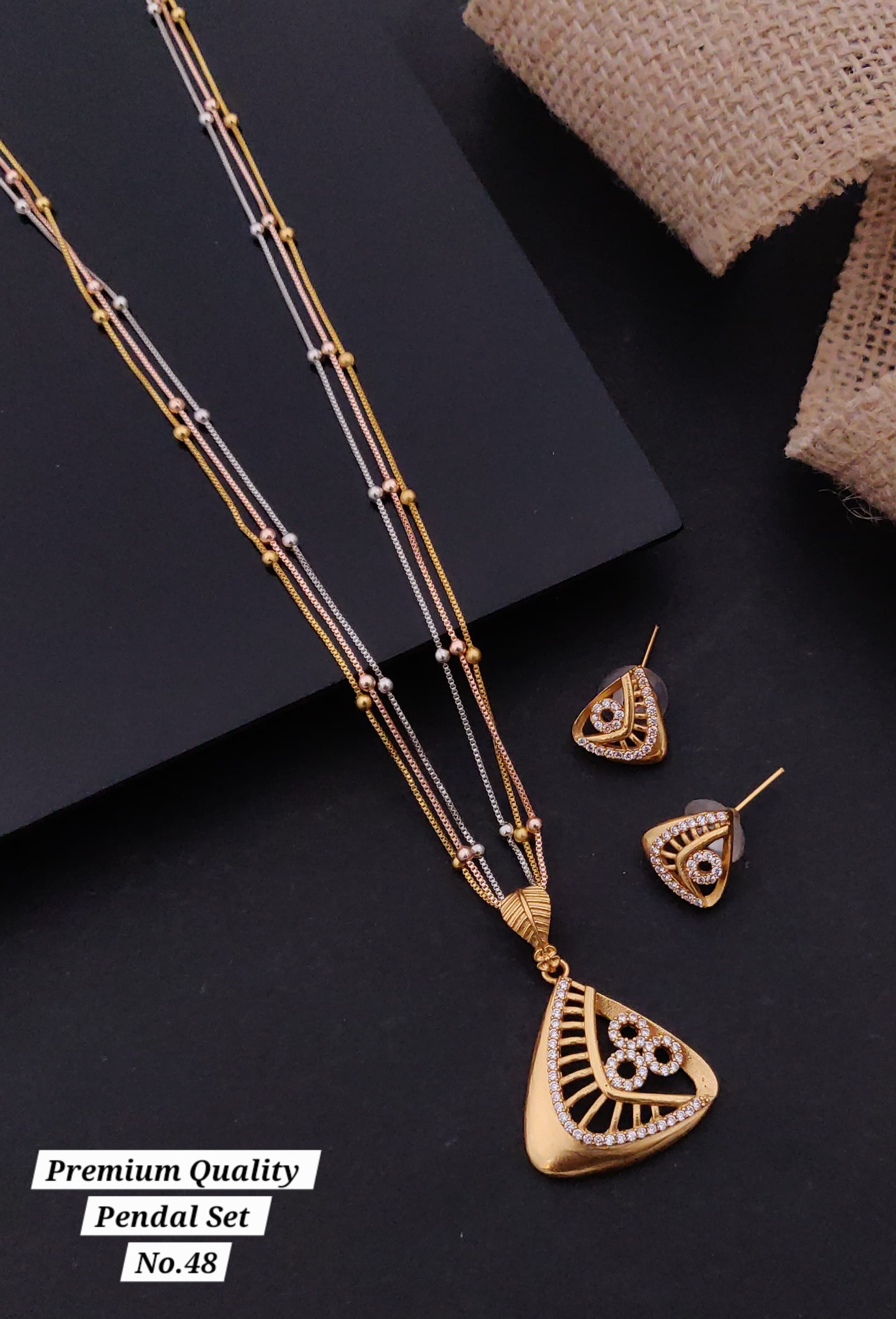 Gold Plated Pendant set with earrings