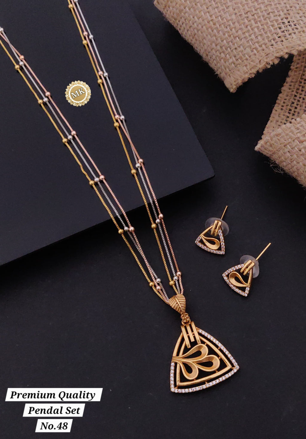 Gold Plated Pendant set with earrings