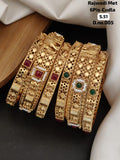Gold Pleated Daily Wear Bangels  premium Quality