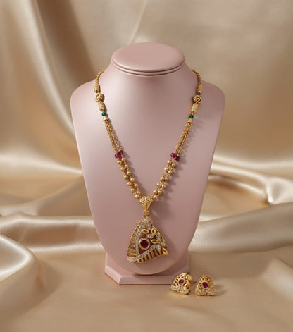 Gold Plated Pendal Set with Earrings