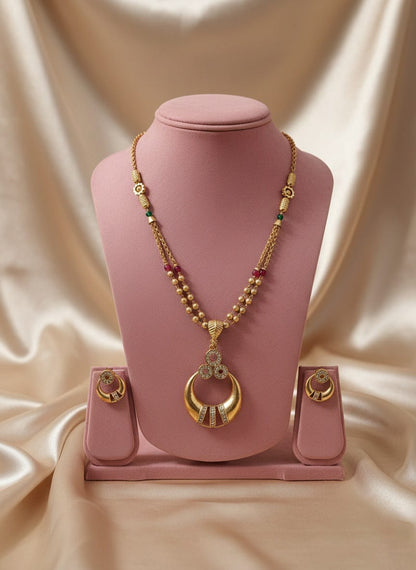 Gold Plated Pendal Set with Earrings