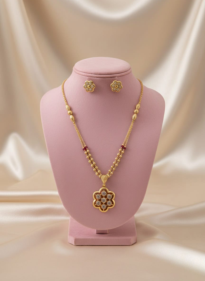 Gold Plated Pendal Set with Earrings