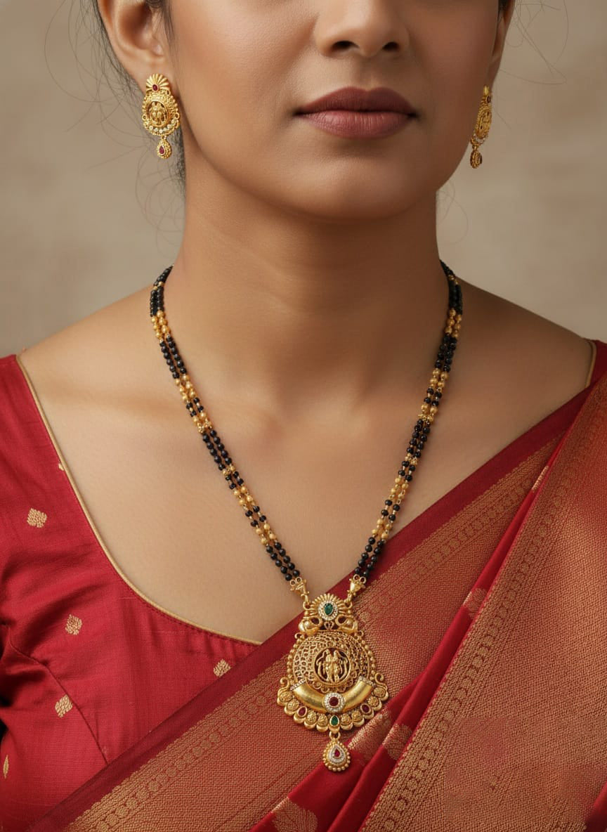 Gold Plated Premium Rajwadi Look Mangalsutra
