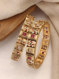 Gold Pleated Daily Wear Bangels  premium Quality