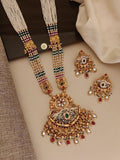 Gold Plated Necklace Premium Rajwadi Look Mala Combo Set