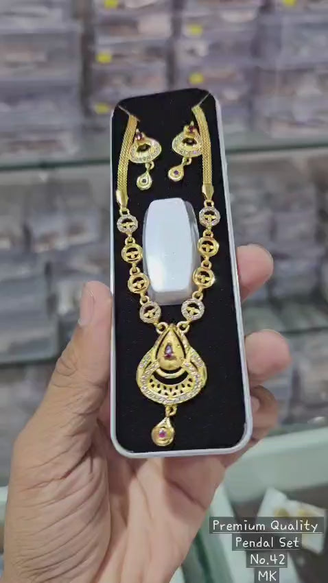 Gold Plated Pendal Set with earrings