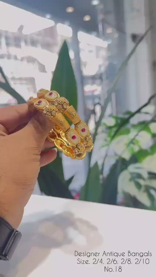 Gold Pleated Daily Wear Bangles premium Quality