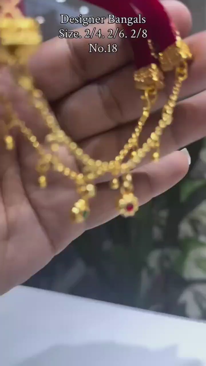 Gold Pleated Daily Wear Bangels  premium Quality
