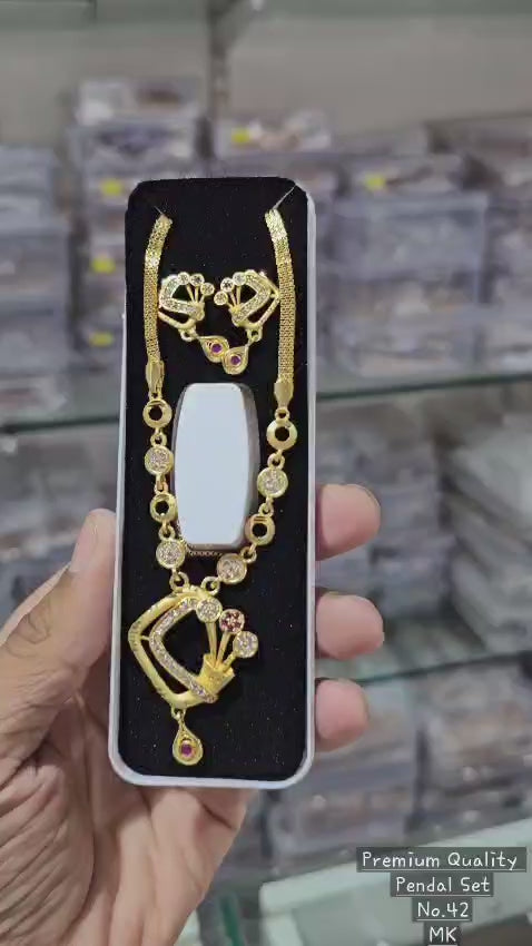 Gold Plated Pendal Set with earrings