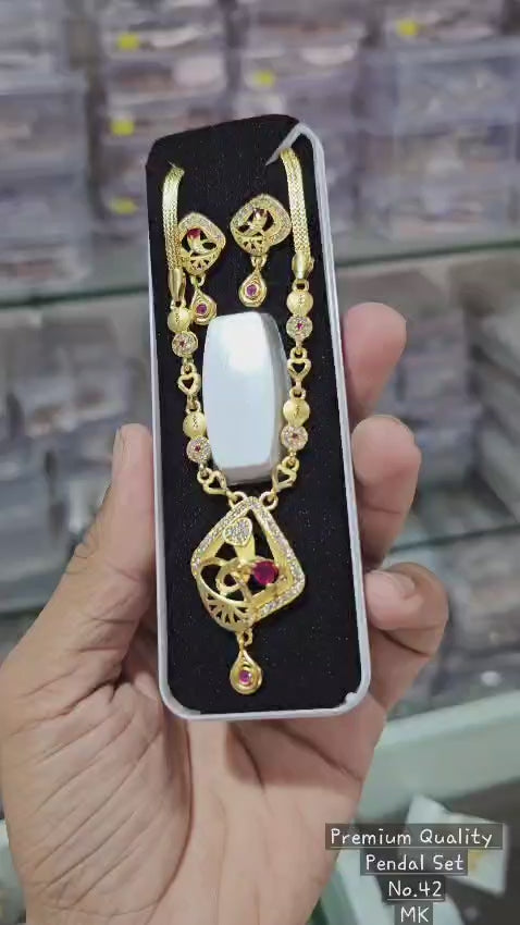 Gold Plated Pendal Set with earrings