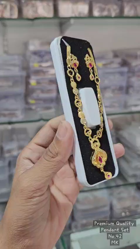 Gold Plated Pendal Set with earrings