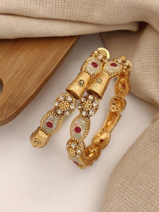 Gold Pleated Daily Wear Bangles premium Quality